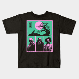 Zen Masters Memento Mori - Ukiyo-e Bushido Philosophy Kids T-Shirt