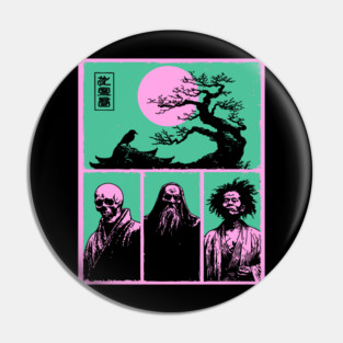 Zen Masters Memento Mori - Ukiyo-e Bushido Philosophy Pin