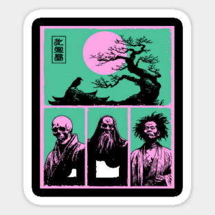 Zen Masters Memento Mori - Ukiyo-e Bushido Philosophy Sticker