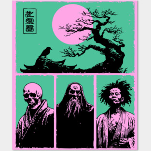 Zen Masters Memento Mori - Ukiyo-e Bushido Philosophy Posters and Art