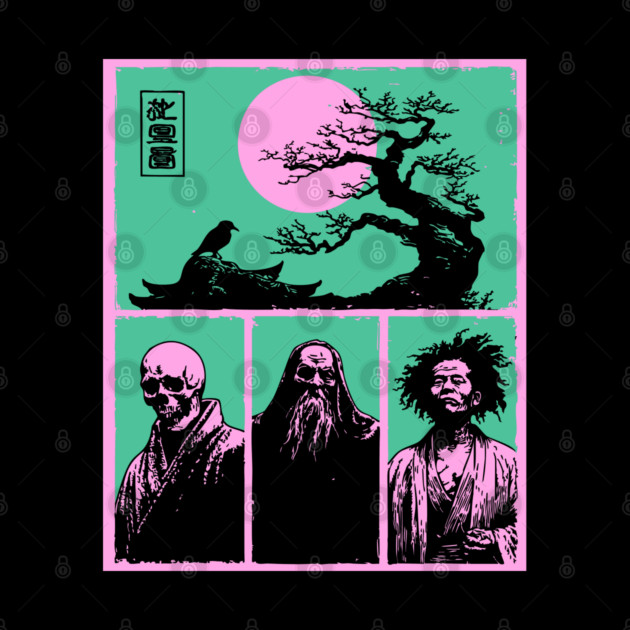 Zen Masters Memento Mori - Ukiyo-e Bushido Philosophy by TuncGK