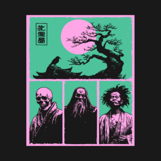Zen Masters Memento Mori - Ukiyo-e Bushido Philosophy T-Shirt