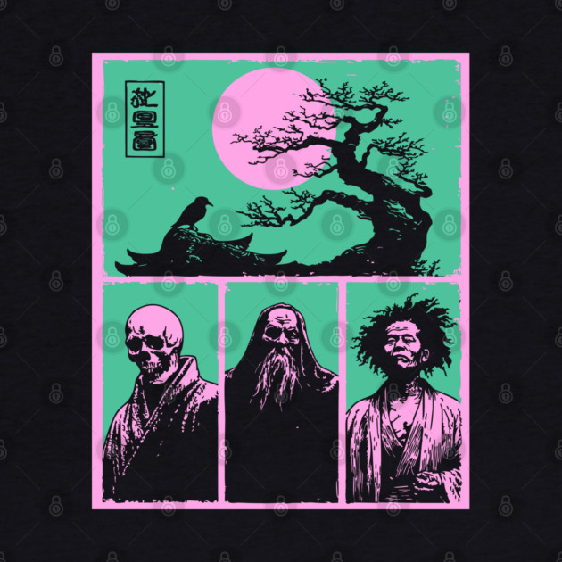 Zen Masters Memento Mori - Ukiyo-e Bushido Philosophy by TuncGK