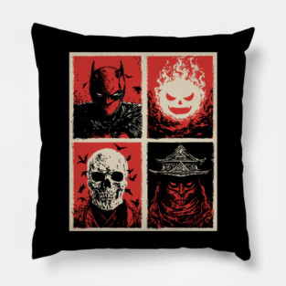 Gothic Vigilante & Ninja Horror - Retro Comic Book Art Pillow