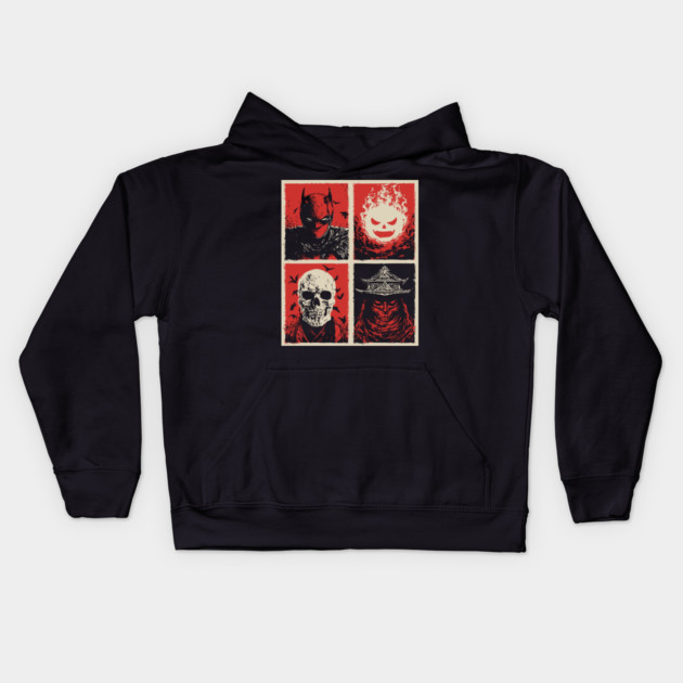 Gothic Vigilante & Ninja Horror - Retro Comic Book Art Kids Hoodie by TuncGK