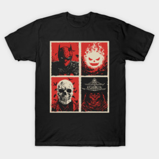 Gothic Vigilante & Ninja Horror - Retro Comic Book Art T-Shirt