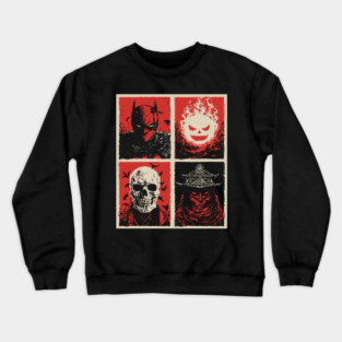 Gothic Vigilante & Ninja Horror - Retro Comic Book Art Crewneck Sweatshirt