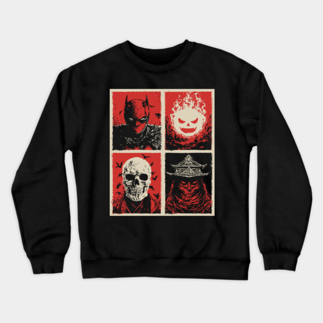 Gothic Vigilante & Ninja Horror - Retro Comic Book Art Crewneck Sweatshirt by TuncGK