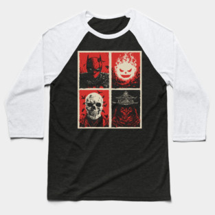 Gothic Vigilante & Ninja Horror - Retro Comic Book Art Baseball T-Shirt