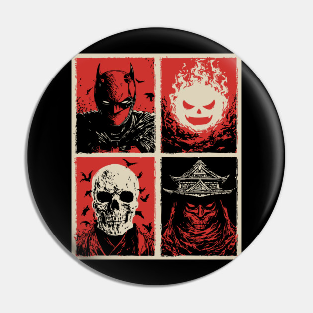 Gothic Vigilante & Ninja Horror - Retro Comic Book Art Pin by TuncGK