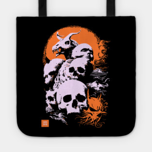 Pile of Skulls - Retro Dark Fantasy & Gothic Art Tote