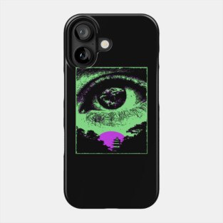 Psychedelic Eye - Retro Vaporwave All Seeing Eye Phone Case
