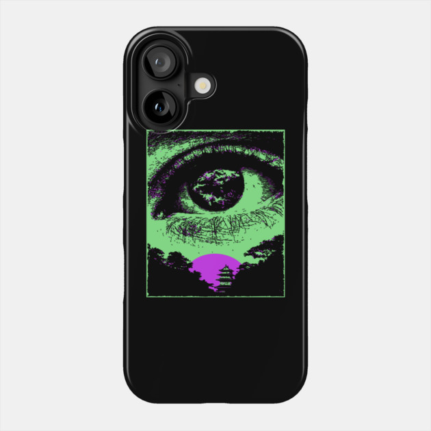 Psychedelic Eye - Retro Vaporwave All Seeing Eye Phone Case by TuncGK