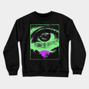 Psychedelic Eye - Retro Vaporwave All Seeing Eye Crewneck Sweatshirt