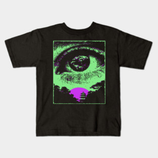 Psychedelic Eye - Retro Vaporwave All Seeing Eye Kids T-Shirt