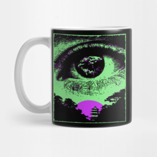 Psychedelic Eye - Retro Vaporwave All Seeing Eye Mug