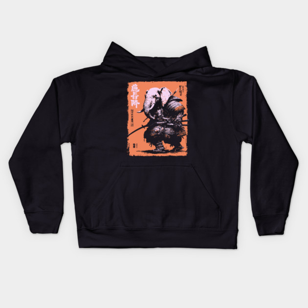Elephant Samurai Warrior - Ukiyo-e Ronin Kids Hoodie by TuncGK