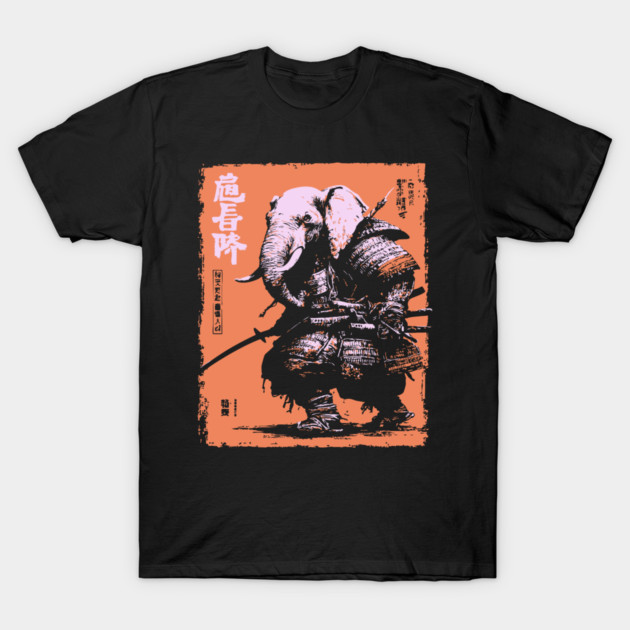 Elephant Samurai Warrior - Ukiyo-e Ronin T-Shirt by TuncGK