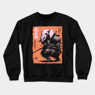 Elephant Samurai Warrior - Ukiyo-e Ronin Crewneck Sweatshirt