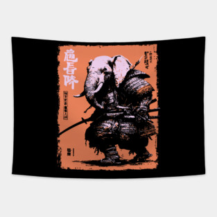 Elephant Samurai Warrior - Ukiyo-e Ronin Tapestry