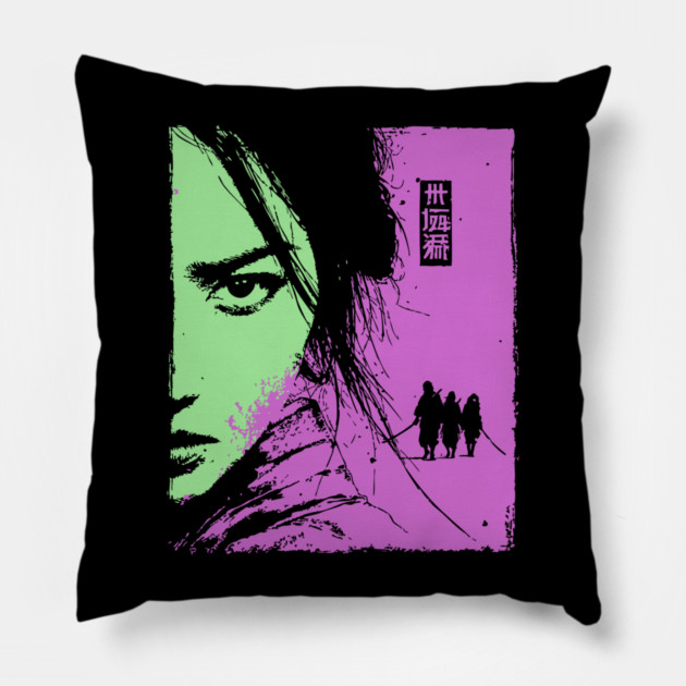 Female Ronin - Ukiyo-e Wandering Swordswoman Pillow by TuncGK