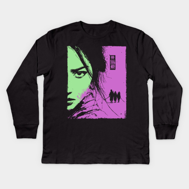 Female Ronin - Ukiyo-e Wandering Swordswoman Kids Long Sleeve T-Shirt by TuncGK