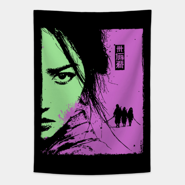 Female Ronin - Ukiyo-e Wandering Swordswoman Tapestry by TuncGK