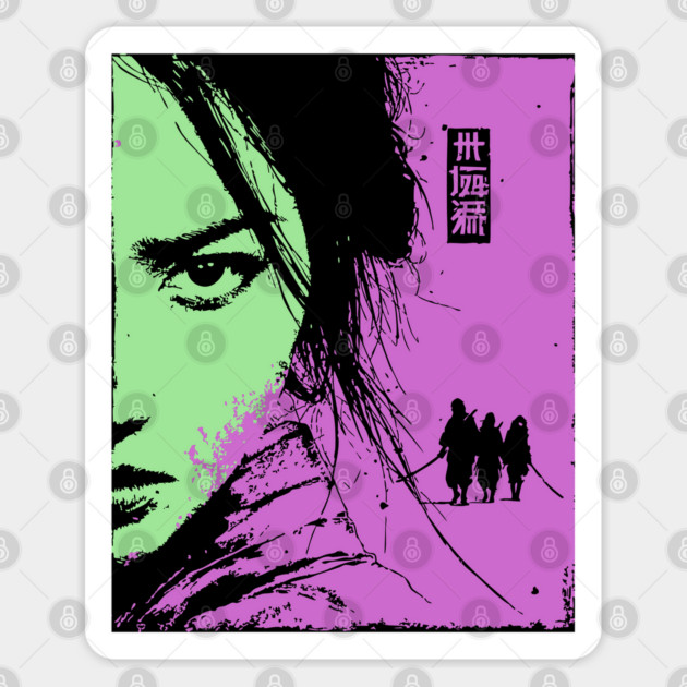 Female Ronin - Ukiyo-e Wandering Swordswoman Sticker by TuncGK