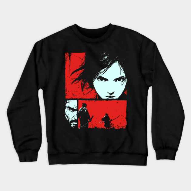 Samurai Revenge - Retro Japanese Chanbara Movie Art Crewneck Sweatshirt by TuncGK