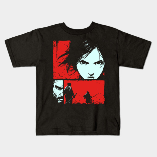 Samurai Revenge - Retro Japanese Chanbara Movie Art Kids T-Shirt by TuncGK