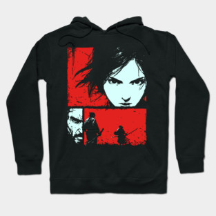 Samurai Revenge - Retro Japanese Chanbara Movie Art Hoodie