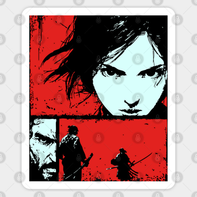 Samurai Revenge - Retro Japanese Chanbara Movie Art Sticker by TuncGK