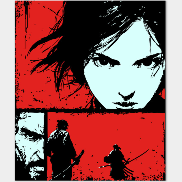 Samurai Revenge - Retro Japanese Chanbara Movie Art Wall Art by TuncGK