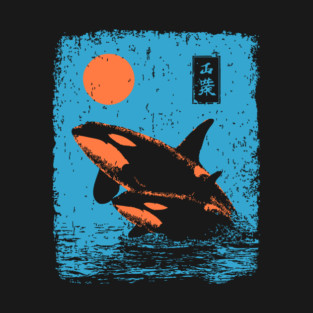 Ukiyo-e Orca - Retro Japanese Killer Whale T-Shirt