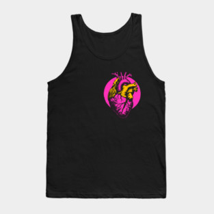 Neon Anatomical Heart - Vaporwave Medical Anatomy Art Tank Top