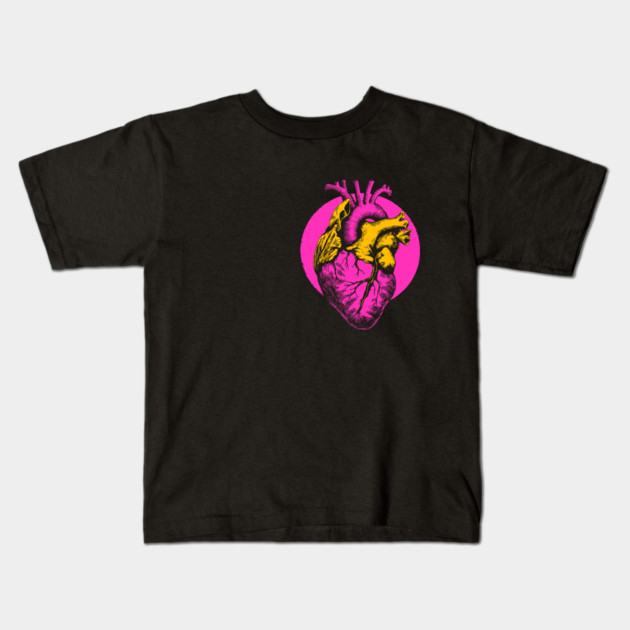 Neon Anatomical Heart - Vaporwave Medical Anatomy Art Kids T-Shirt by TuncGK