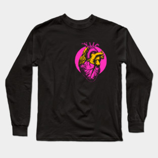 Neon Anatomical Heart - Vaporwave Medical Anatomy Art Long Sleeve T-Shirt