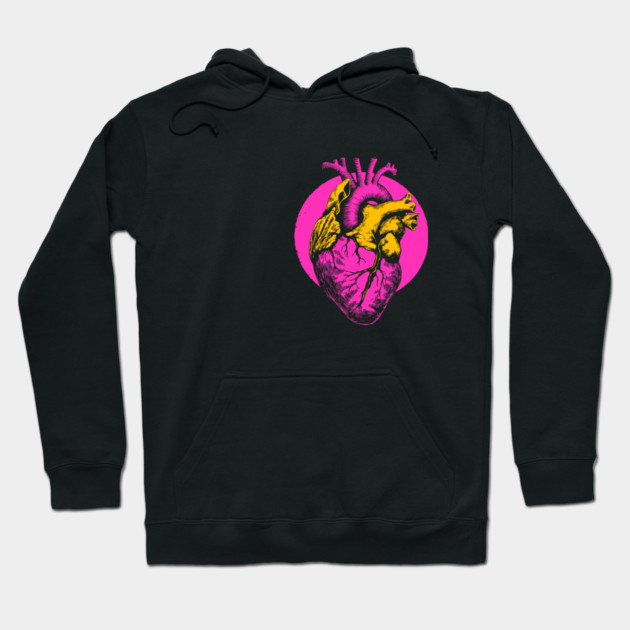 Neon Anatomical Heart - Vaporwave Medical Anatomy Art Hoodie by TuncGK