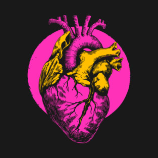 Neon Anatomical Heart - Vaporwave Medical Anatomy Art T-Shirt