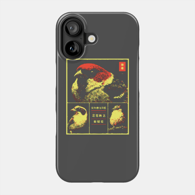 Japanese Sparrow Portraits - Ukiyo-e Bird Watching Art Phone Case by TuncGK