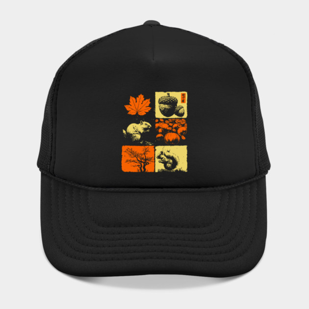 Autumn Squirrel - Retro Ukiyo-e Fall Aesthetic by TuncGK