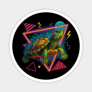 Retro Neon Cumberland Slider Turtle Magnet