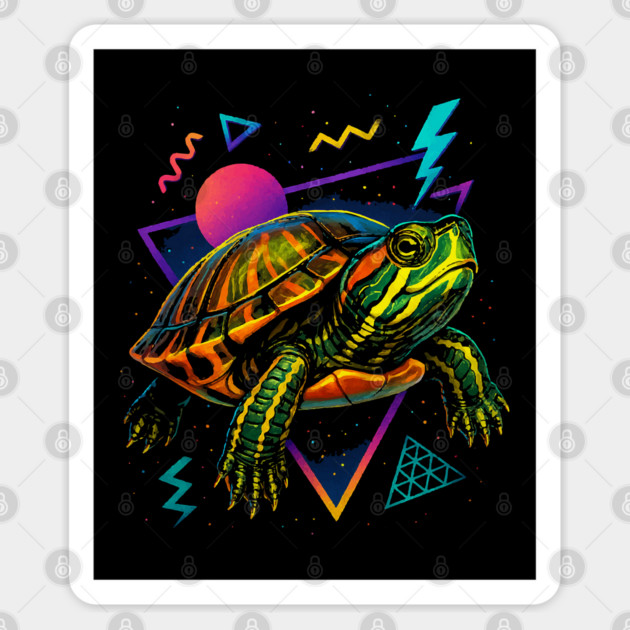 Retro Neon Florida Red Bellied Turtle Sticker by Reptiq's Store