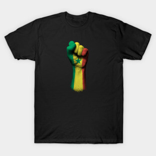 Flag of Senegal on a Raised Clenched Fist T-Shirt