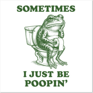 Sometimes I Just Be Poopin' Frog Meme Posters and Art