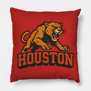 Cougars Retro Comic Book Style Logo Pillow