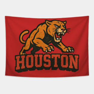 Cougars Retro Comic Book Style Logo Tapestry