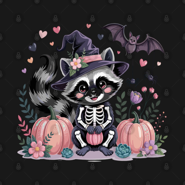 Kawaii Halloween Raccoon by JessArty