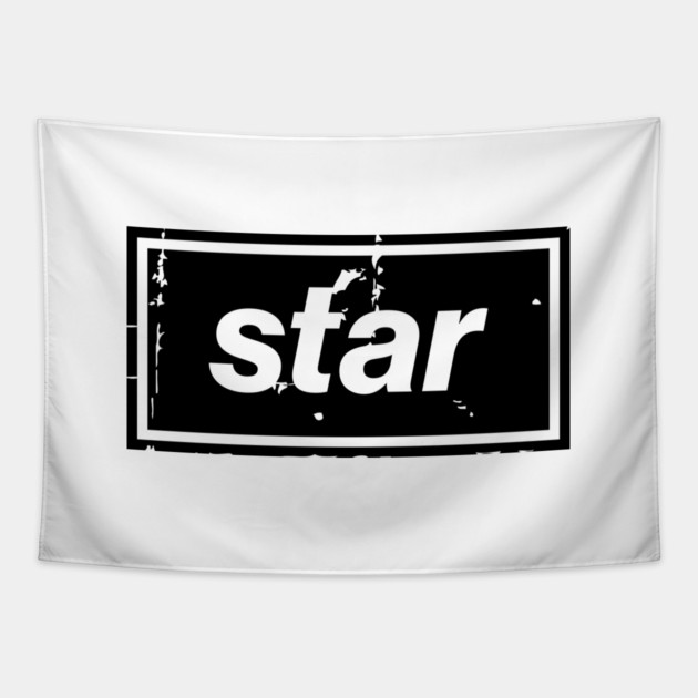 Star - Oasis Mancunian Indie Anthem Black Tapestry by Butter Creative