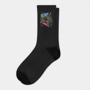 Retro Neon Reeves Turtle Socks